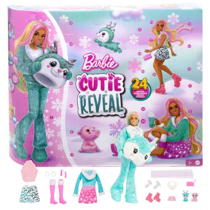 Barbie julekalender, julekalender med Barbie, dukke julekalender, julekalender til piger, pige julekalender, Cutie Reveal barbie julekalender